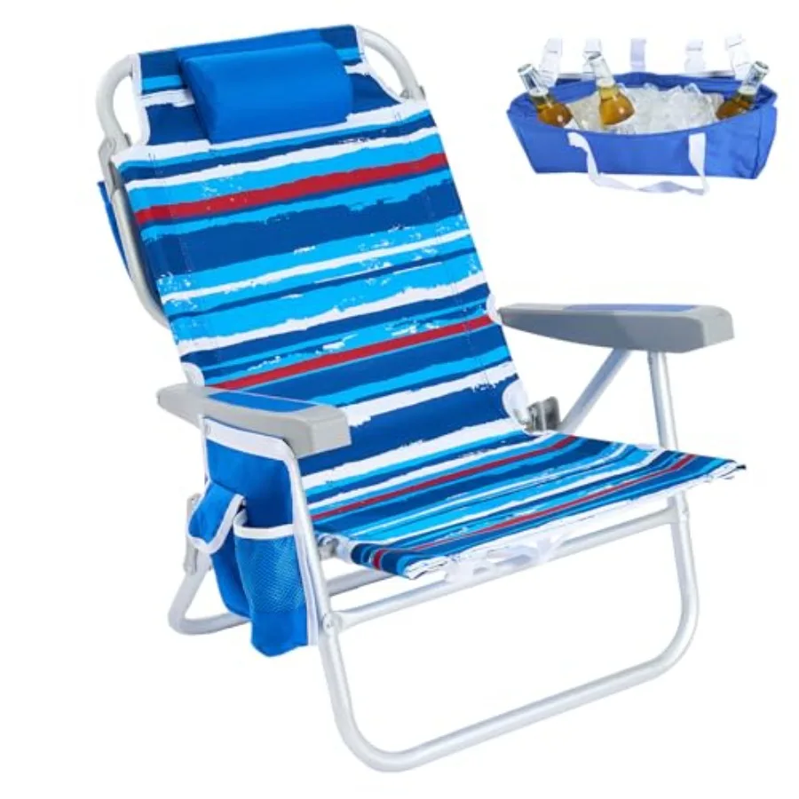 Low Beach Chair 5 Position Lay Flat Portable Folding Backpack Beach Chairs Heavy Duty with Cooler Bag Cup Holder for Outdoor/La
Low Beach Chair 5 Position Lay Flat Portable Folding Backpack Beach Chairs Heavy Duty with Cooler Bag Cup Holder for Outdoor/La
