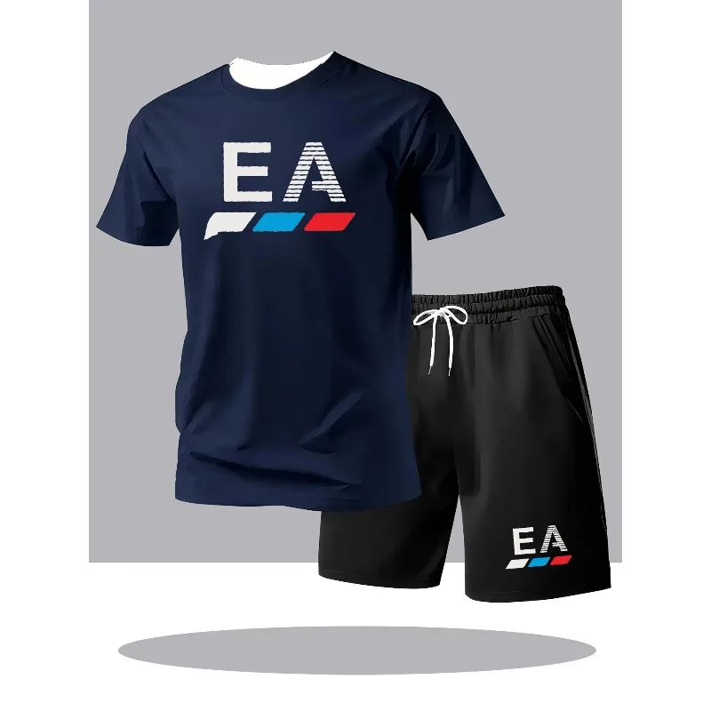 Men's Suit 2pcs Set Fashion Leisure Comfortable Set Men Including T-shirts Shorts Suitable Sports Fitness Activities Summer
Men's Suit 2pcs Set Fashion Leisure Comfortable Set Men Including T-shirts Shorts Suitable Sports Fitness Activities Summer