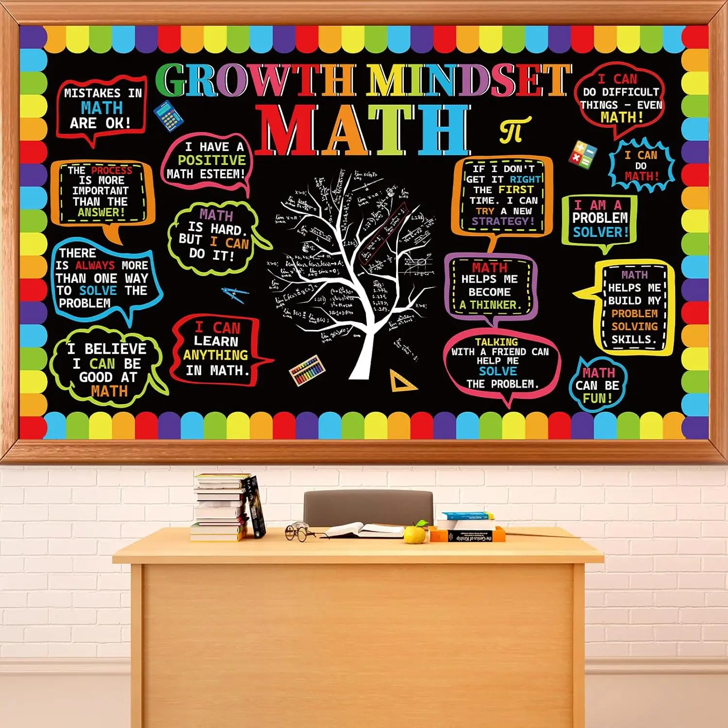 Math Growth Mindset Bulletin Board Set for Classroom Decor, 50-Piece Paper Cutout Pack with Borders & Motivational Quotes
Math Growth Mindset Bulletin Board Set for Classroom Decor, 50-Piece Paper Cutout Pack with Borders & Motivational Quotes