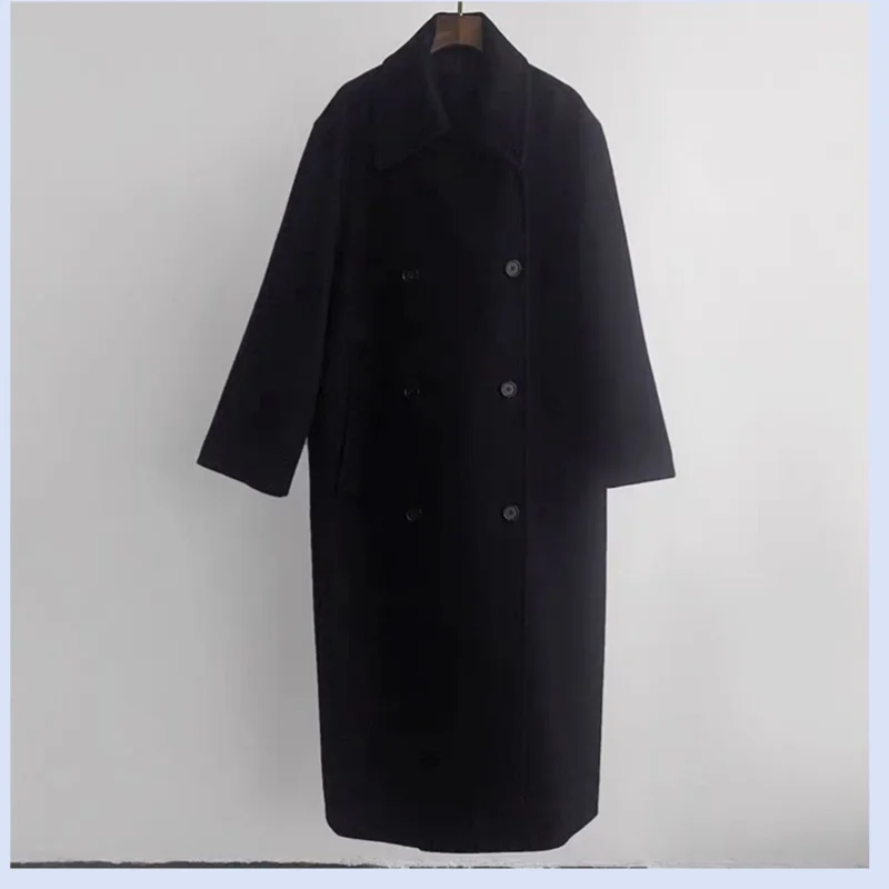 25 Autumn/Winter Classic Black Double-Breasted Elegant Notch Lapel Medium-Length Wool Tweed Coat
25 Autumn/Winter Classic Black Double-Breasted Elegant Notch Lapel Medium-Length Wool Tweed Coat