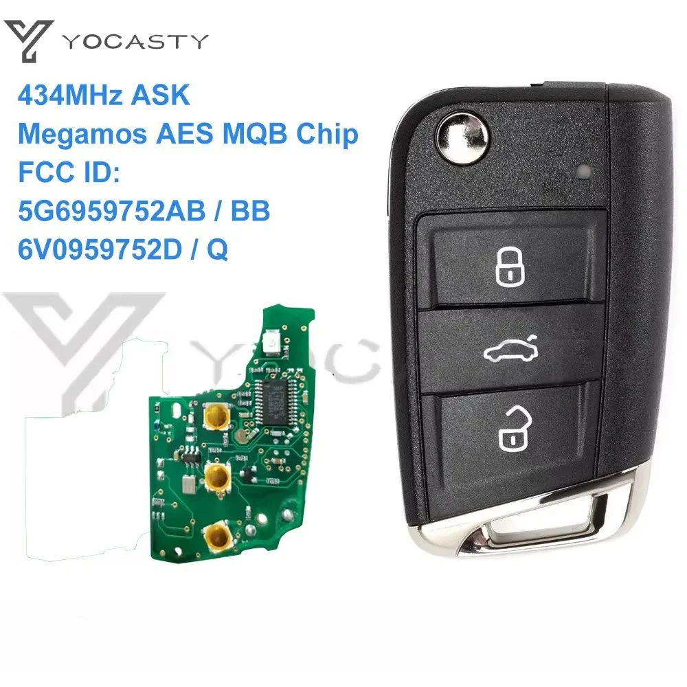 YOCASTY Remote Car Key 433MHz Megamos MQB Chip for VW Golf Mk7 Polo Tiguan Skoda Octavia Leon 2012-20175G6959752AB BB 6V0959752D
YOCASTY Remote Car Key 433MHz Megamos MQB Chip for VW Golf Mk7 Polo Tiguan Skoda Octavia Leon 2012-20175G6959752AB BB 6V0959752D