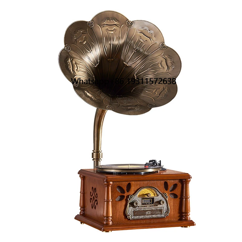 Record Player RetroTurntable All in One Vintage Phonograph Nostalgic Gramophone for LP with Copper Horn Built-in Speaker 3.5mm
Record Player RetroTurntable All in One Vintage Phonograph Nostalgic Gramophone for LP with Copper Horn Built-in Speaker 3.5mm