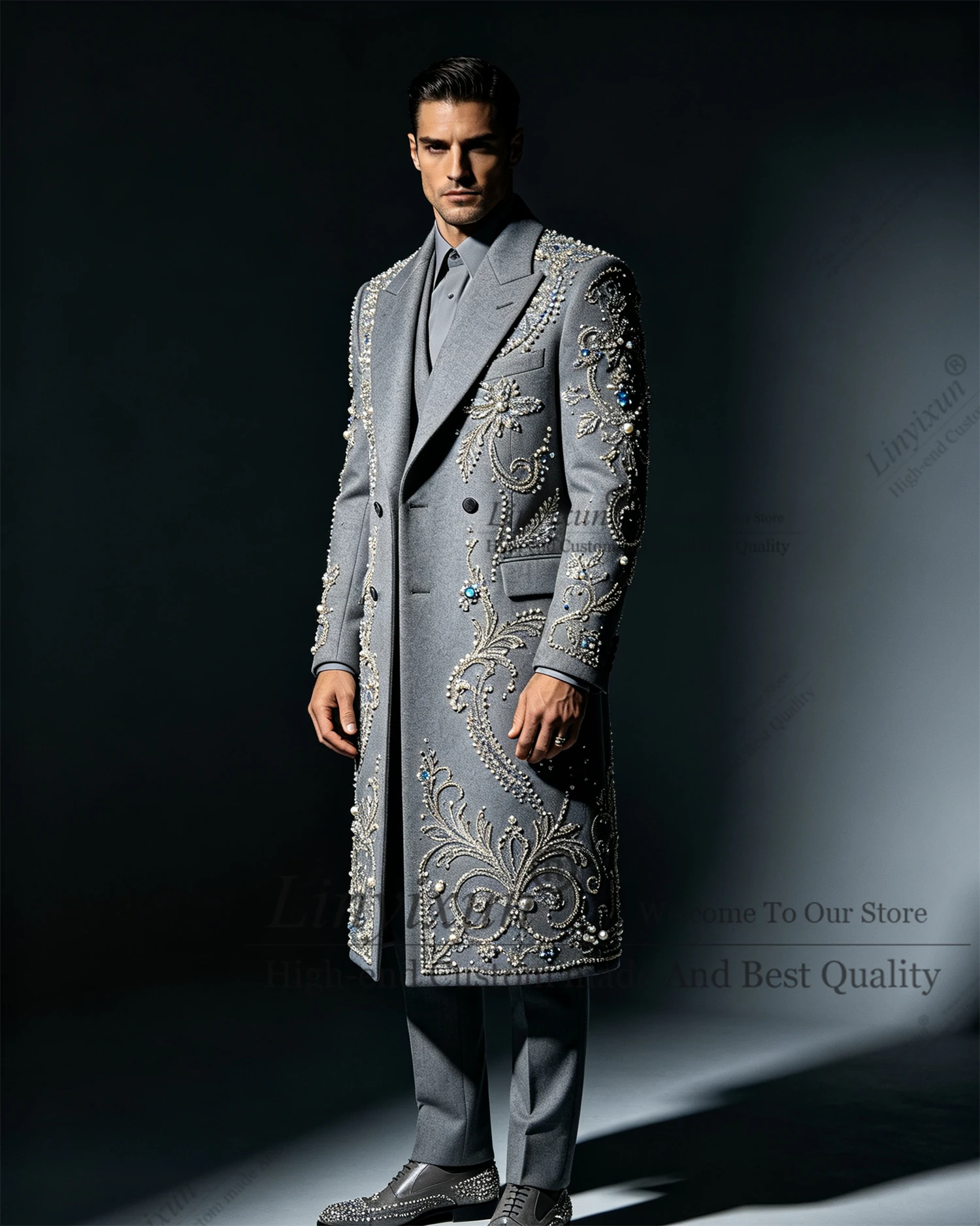 Winter Fashion Men Diamond Design Suits Long Coat Wedding Tuxedos Customized Exquisite Ropa hombre 3 Pieces Groom Male Blazers
Winter Fashion Men Diamond Design Suits Long Coat Wedding Tuxedos Customized Exquisite Ropa hombre 3 Pieces Groom Male Blazers