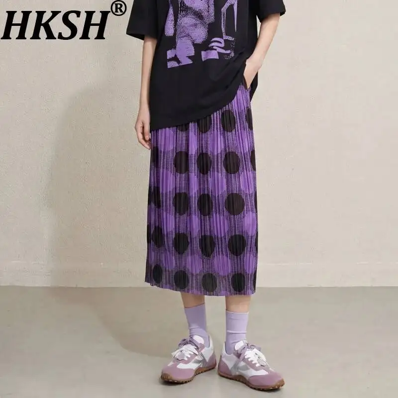 HKSH Women Skirt Pleated Polka Dot Printed Contrast Color Elastic Waisted Versatile Slimming Trendy Casual Skirts Summer HK22813
HKSH Women Skirt Pleated Polka Dot Printed Contrast Color Elastic Waisted Versatile Slimming Trendy Casual Skirts Summer HK22813