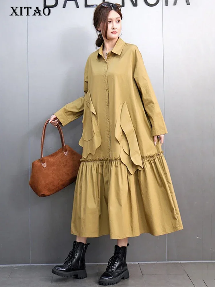 XITAO Casual A-line Full Sleeve Solid Color Mid-calf Dress Literature Patchwork Ruffles Loose Spring Female Dress GMM1052
XITAO Casual A-line Full Sleeve Solid Color Mid-calf Dress Literature Patchwork Ruffles Loose Spring Female Dress GMM1052