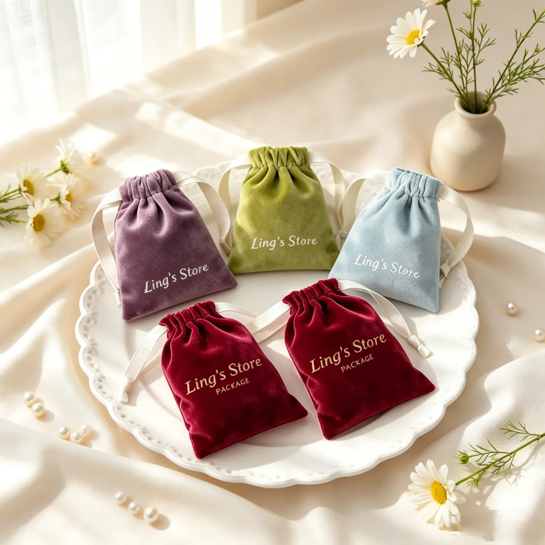 100Pcs Soft Personalized Logo Jewelry Velvet Drawstring Bag With Grosgrain Cosmetic Mother's Day Wedding Gift Packaging Display
100Pcs Soft Personalized Logo Jewelry Velvet Drawstring Bag With Grosgrain Cosmetic Mother's Day Wedding Gift Packaging Display