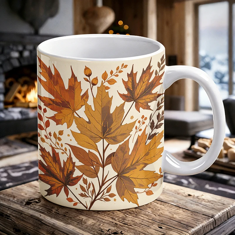 11 oz Autumn Maple Leaf Ceramic Mug with Handle, Full-Print Coffee Cup, Insulated Milk Cup, Office Water Cup, Fade-Resistant
11 oz Autumn Maple Leaf Ceramic Mug with Handle, Full-Print Coffee Cup, Insulated Milk Cup, Office Water Cup, Fade-Resistant