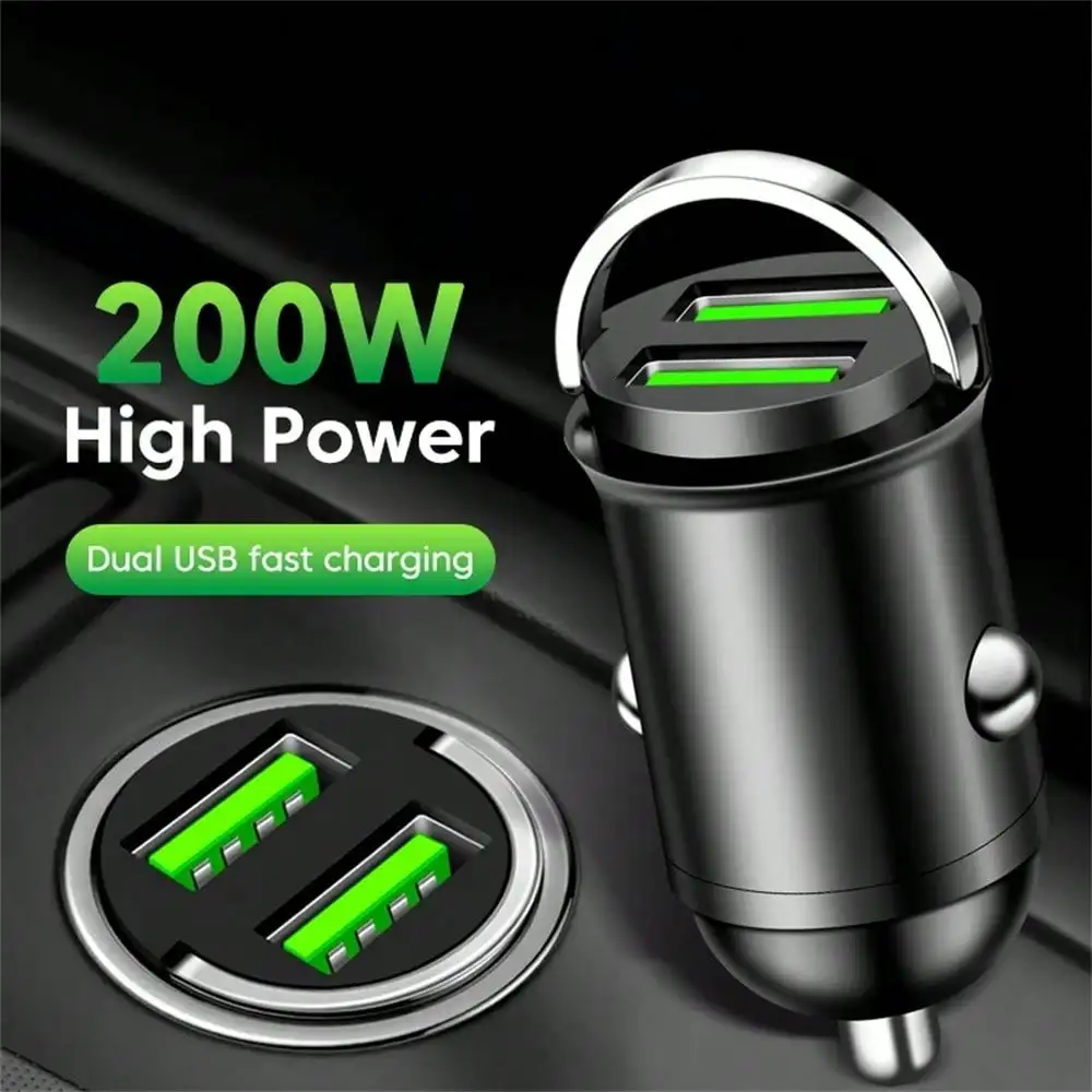 200W Mini Dual Ports USB Car Charger Fast Charging Car Phone Charger Adapter Compatible With IPhone USB Charger In Car
200W Mini Dual Ports USB Car Charger Fast Charging Car Phone Charger Adapter Compatible With IPhone USB Charger In Car