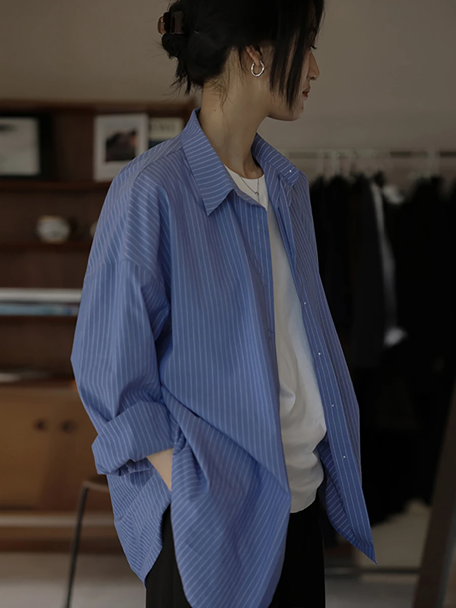 MMCC New Casual Loose Versatile Long Sve Blue White Striped irt Women's Faionable Commute Sle Spring Season Regular ...
MMCC New Casual Loose Versatile Long Sve Blue White Striped irt Women's Faionable Commute Sle Spring Season Regular ...