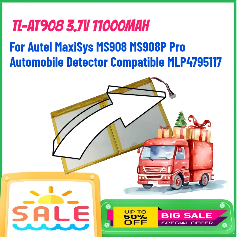 TL-AT908 3.7V 11000mAh Battery For Autel MaxiSys MS908 MS908P Pro Automobile Detector Compatible MLP4795117 Batteries
TL-AT908 3.7V 11000mAh Battery For Autel MaxiSys MS908 MS908P Pro Automobile Detector Compatible MLP4795117 Batteries