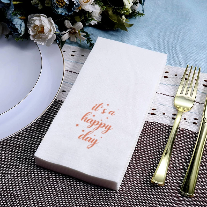 100Pcs 25×25CM 3-layer Gold foil napkin happy day Festival Dinner Party Celebration Event
100Pcs 25×25CM 3-layer Gold foil napkin happy day Festival Dinner Party Celebration Event