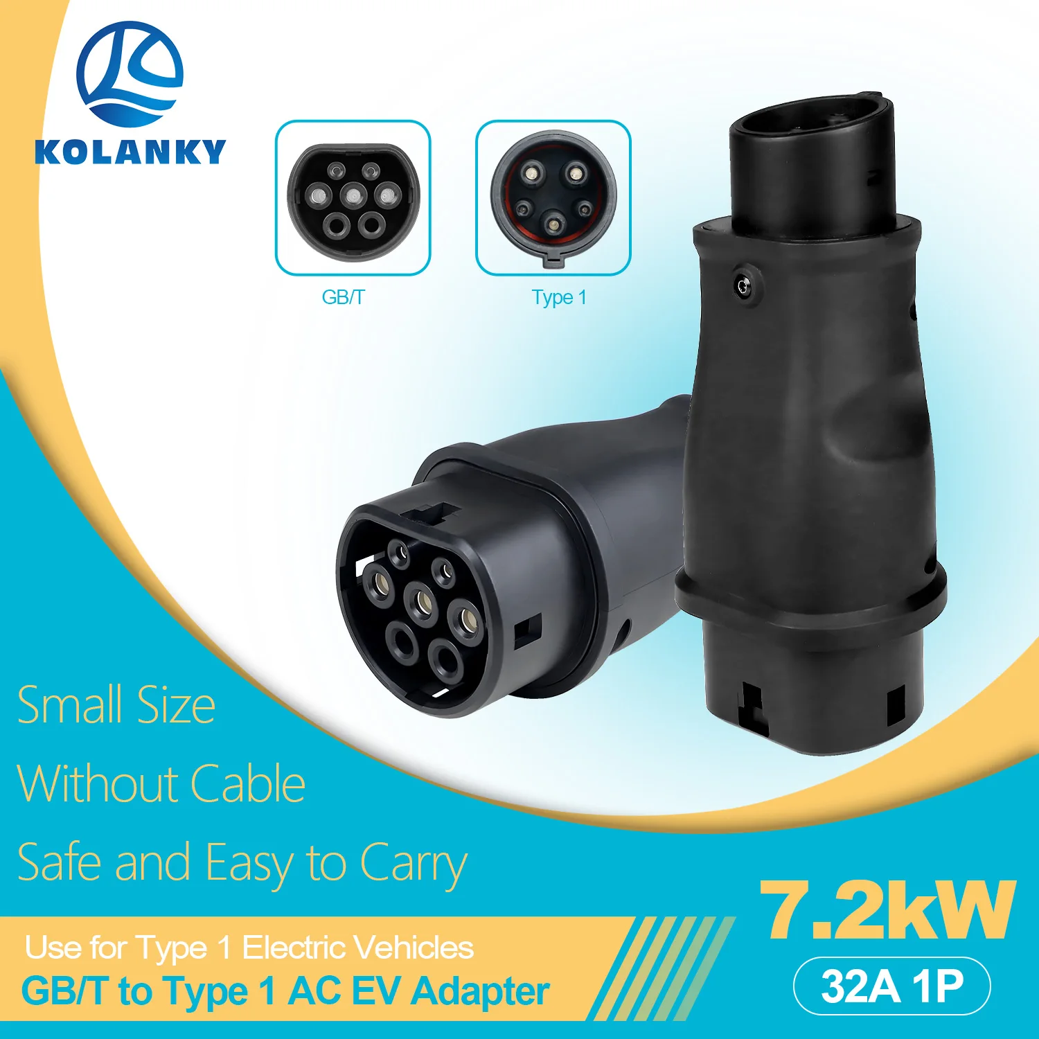 Kolanky 7.2KW 32A 1P GBT to Type 1 J1172 AC Adapter IP54 GB/T to American Standard AC Charging Adapter for Type 1 Electric Car
Kolanky 7.2KW 32A 1P GBT to Type 1 J1172 AC Adapter IP54 GB/T to American Standard AC Charging Adapter for Type 1 Electric Car