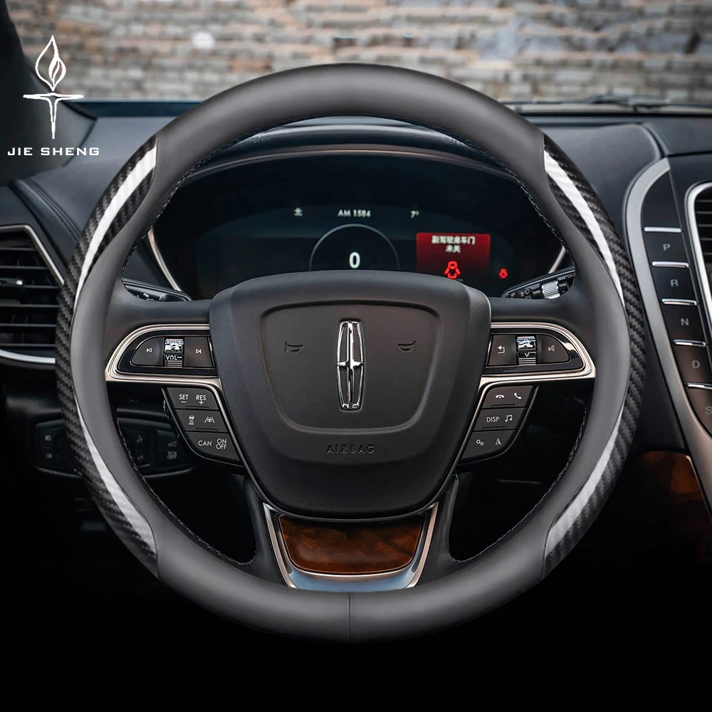 For Lincoln Navigator Continental Nautilus Aviator MKZ MKX MKC MKT MKS Corsair Car Carbon Fiber Leather Steering Wheel Cover
For Lincoln Navigator Continental Nautilus Aviator MKZ MKX MKC MKT MKS Corsair Car Carbon Fiber Leather Steering Wheel Cover