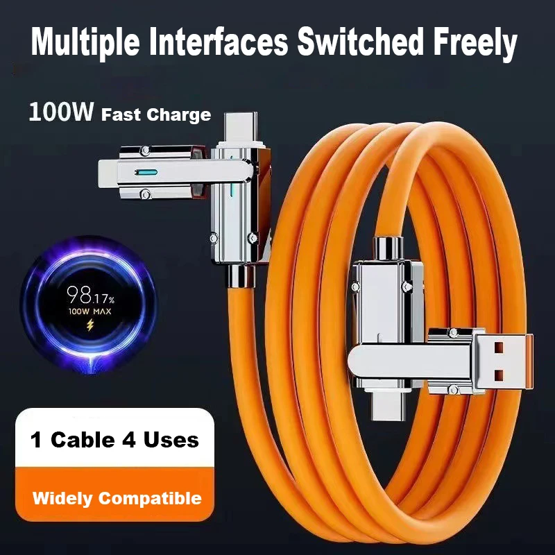 Alloy 120W 2in2 4Uses Multi-function Mobile Phone Data Cable Fast Charging Cable Charger iPhone iPad Huawei Xiaomi Samsung Redmi
Alloy 120W 2in2 4Uses Multi-function Mobile Phone Data Cable Fast Charging Cable Charger iPhone iPad Huawei Xiaomi Samsung Redmi