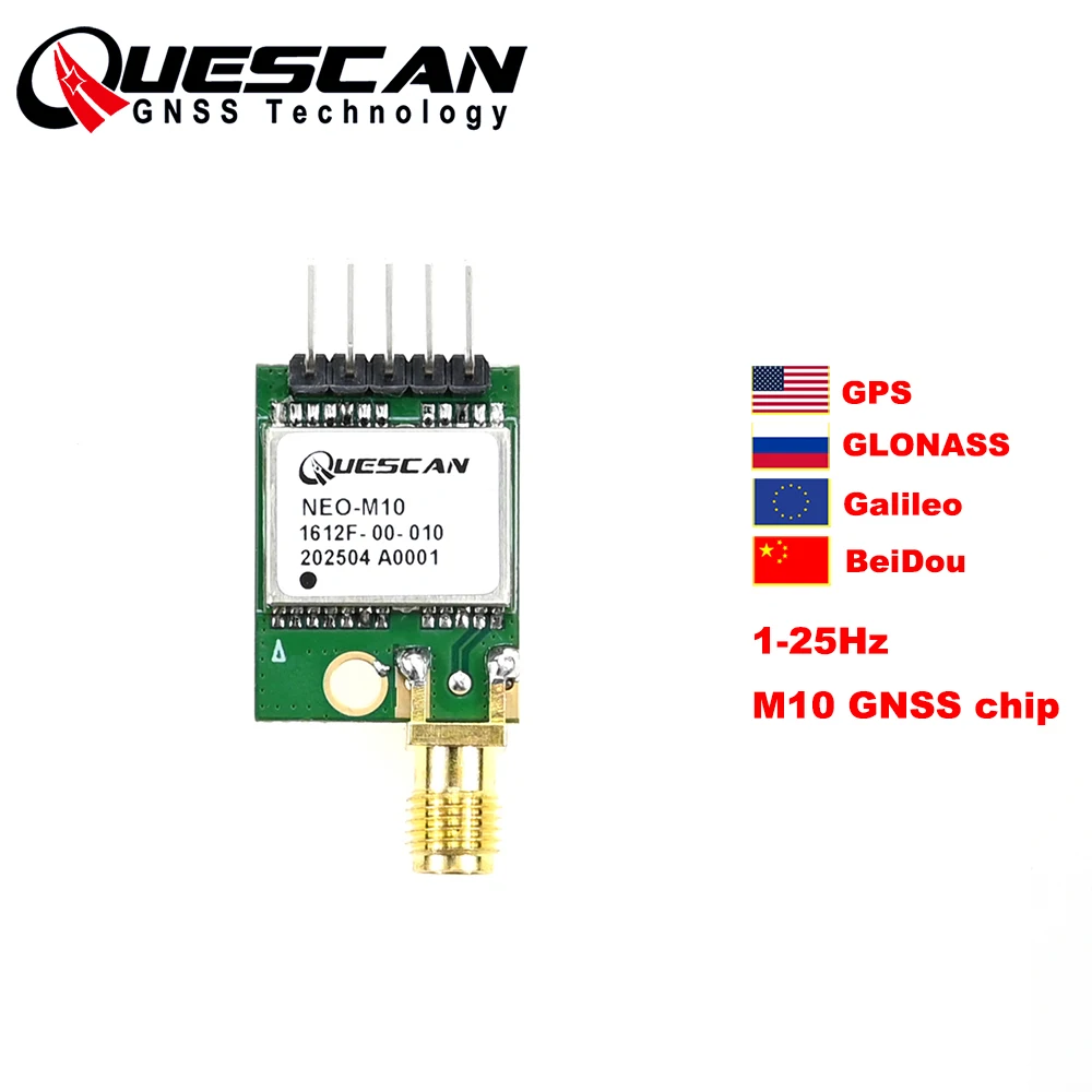 QUESCAN M10050 M10 GPS Galileo BeiDou GLONASS Модуль Активная антенна GNSS Приемник Arduino ESP32 GPS NMEA UBX Протокол 1-25 Гц
QUESCAN M10050 M10 GPS Galileo BeiDou GLONASS Модуль Активная антенна GNSS Приемник Arduino ESP32 GPS NMEA UBX Протокол 1-25 Гц