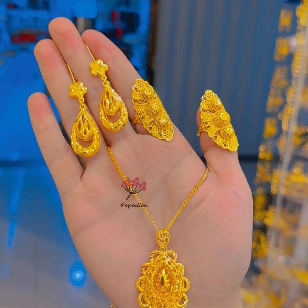 Dubai New 24K Gold Plated Necklace, Earrings, Rings for Women's Gifts, Wedding Party Gifts, Jewelry Set DD10603
Dubai New 24K Gold Plated Necklace, Earrings, Rings for Women's Gifts, Wedding Party Gifts, Jewelry Set DD10603