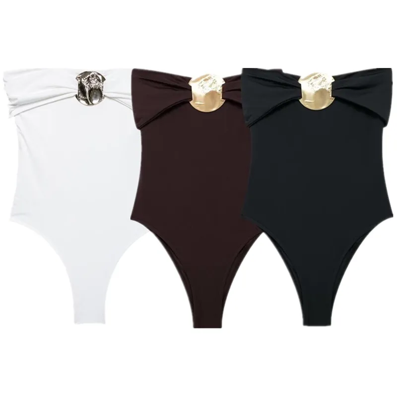 Bla Metal Decorative Piece One oulder Swimwear Women's Faion Versatile mid Waist ort Pants Other Fabric 2025 Spring
Bla Metal Decorative Piece One oulder Swimwear Women's Faion Versatile mid Waist ort Pants Other Fabric 2025 Spring