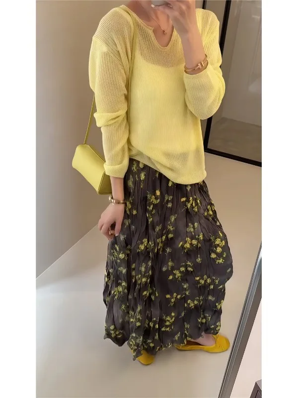 Casual Style Long Sleeve Half Open Collar Ice Silk Knitted Sweater Women's Spring New Simple Color Cover up Sun Protect...
Casual Style Long Sleeve Half Open Collar Ice Silk Knitted Sweater Women's Spring New Simple Color Cover up Sun Protect...