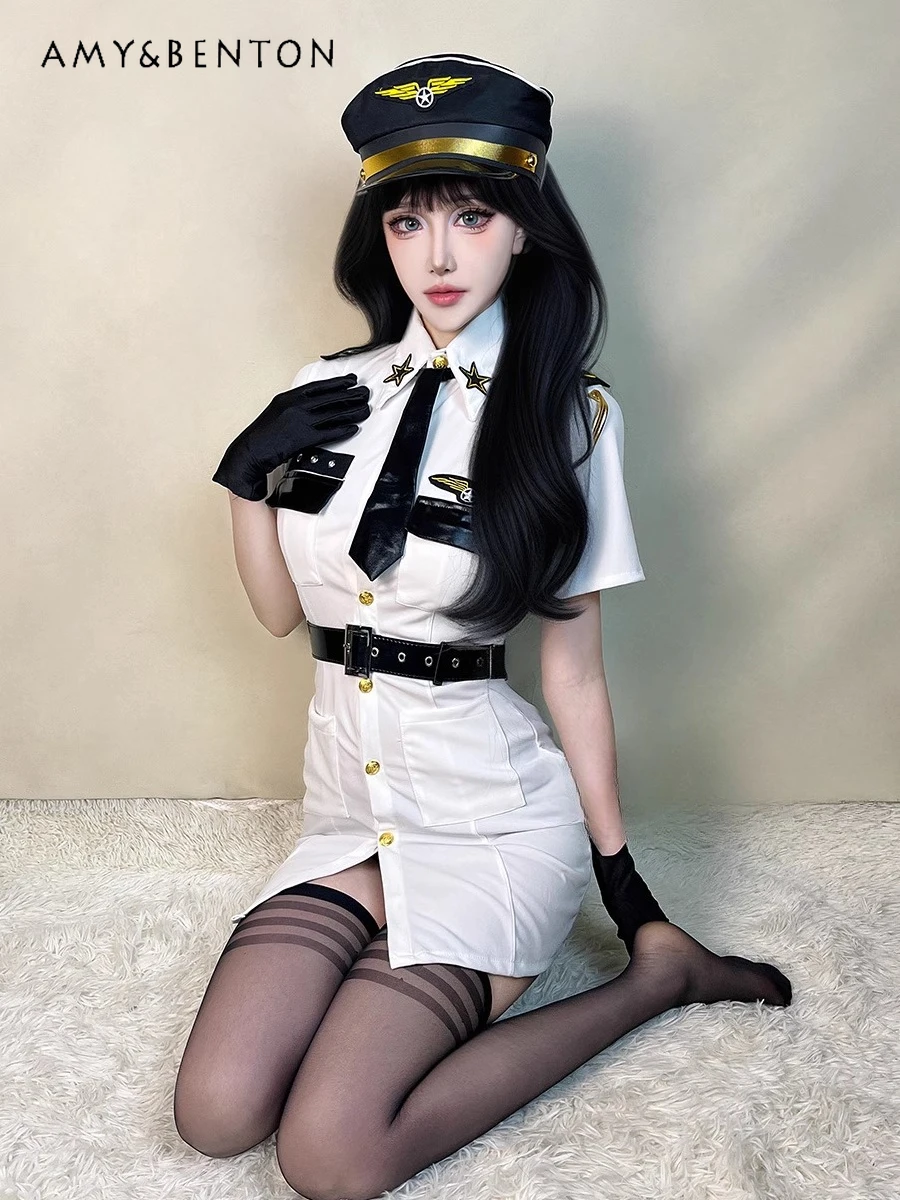 Summer New Hot Sale Sweet and Spicy Female Police Stewardess Uniform Halloween Cosplay Sexy White Short Skirt Belt Tie Set
Summer New Hot Sale Sweet and Spicy Female Police Stewardess Uniform Halloween Cosplay Sexy White Short Skirt Belt Tie Set