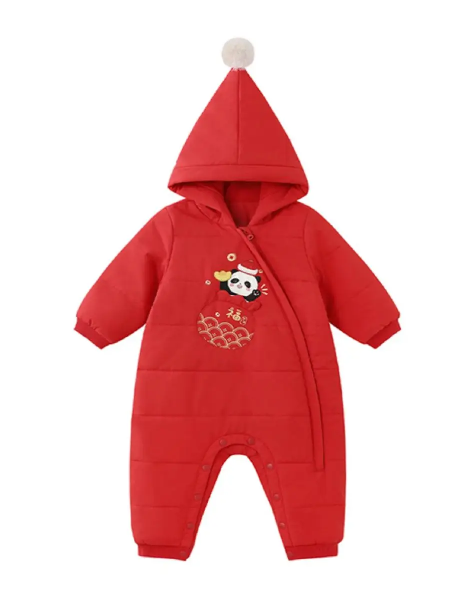 Red New Year Baby Jumpsuit Toddler Romper Hooded Warm Thickened Onesie Panda Print Baby Clothes Bebe Newborn Items One-Piece Out
Red New Year Baby Jumpsuit Toddler Romper Hooded Warm Thickened Onesie Panda Print Baby Clothes Bebe Newborn Items One-Piece Out