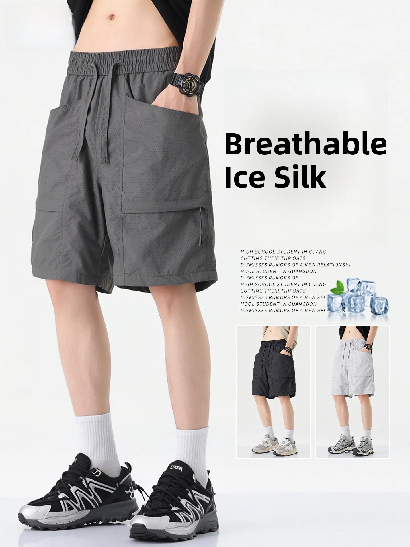 Casual Ice Silk Men's orts Summer Thin Loose Straight Cut Qui Dry Breathable Workwear Sle Five-Quarter Length Pants
Casual Ice Silk Men's orts Summer Thin Loose Straight Cut Qui Dry Breathable Workwear Sle Five-Quarter Length Pants