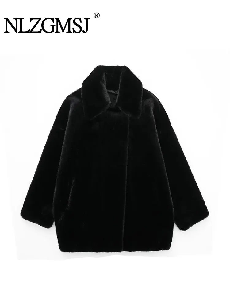 Nlzgmsj TRAF Woman Pocket Artificial Fur Jacket Coats Fashion Vintage Long Sleeve Autumn Winter Causal Loose Warm Tops
Nlzgmsj TRAF Woman Pocket Artificial Fur Jacket Coats Fashion Vintage Long Sleeve Autumn Winter Causal Loose Warm Tops