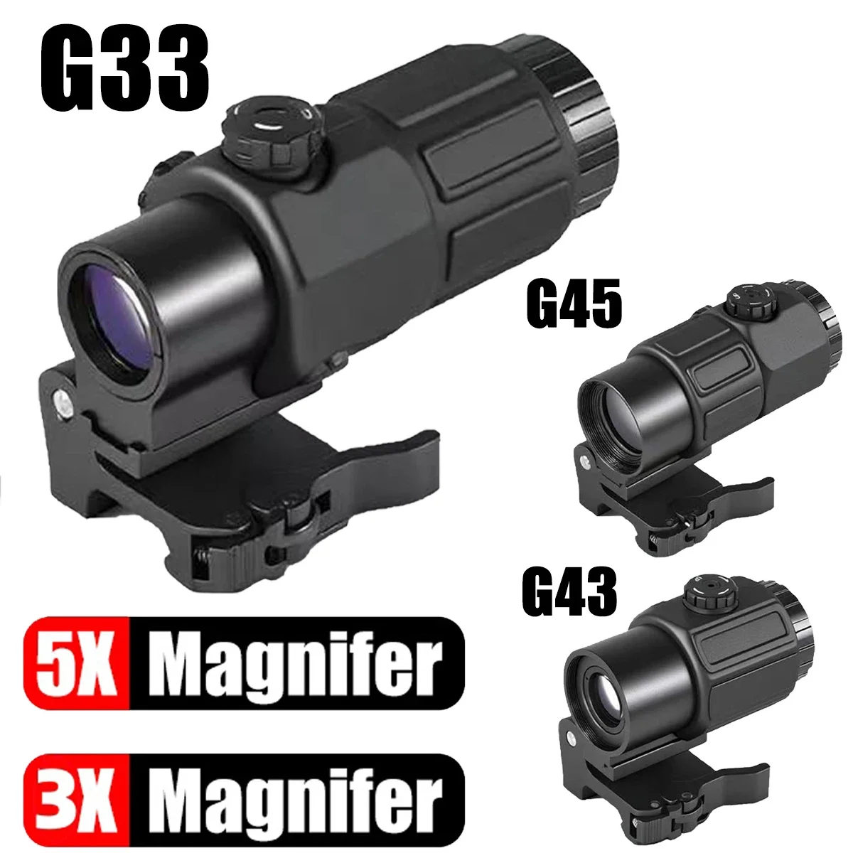 G33/G43/G45 Magnifying Glass Sight 3X 5X High Magnification Scope High-quality Metal Material Professional Sight for 20mm Mount
G33/G43/G45 Magnifying Glass Sight 3X 5X High Magnification Scope High-quality Metal Material Professional Sight for 20mm Mount