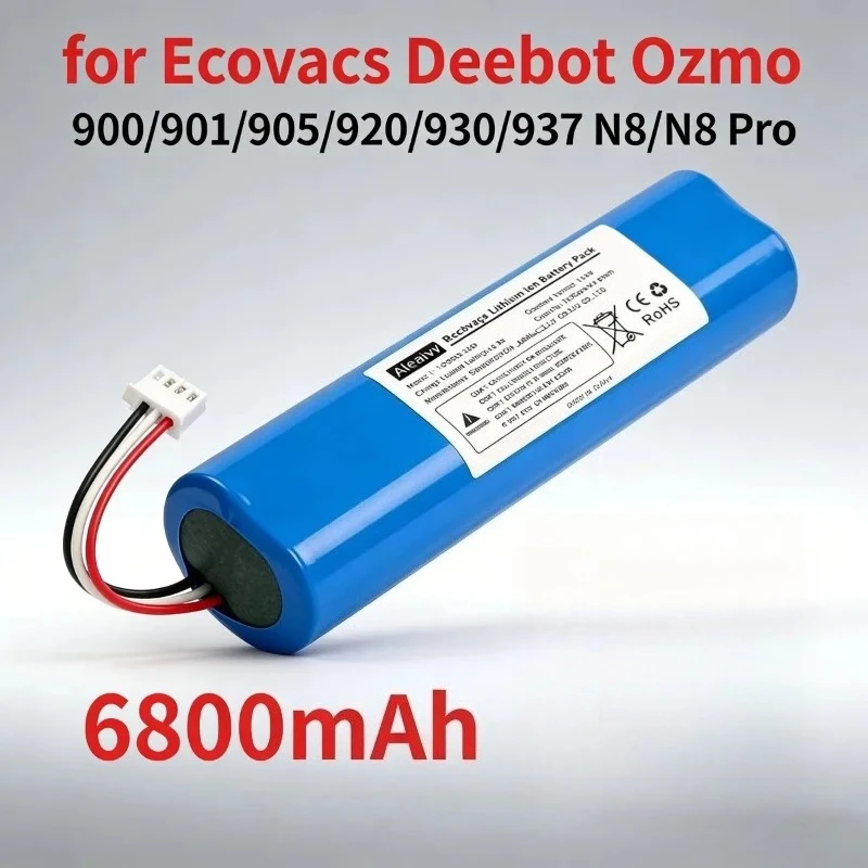 High Capacity14.4V 6800mAh Li-ion Battery Professional Replacement ForEcovacs Deebot Ozmo 900 N8 Pro Robot Vacuum CleanerBattery
High Capacity14.4V 6800mAh Li-ion Battery Professional Replacement ForEcovacs Deebot Ozmo 900 N8 Pro Robot Vacuum CleanerBattery
