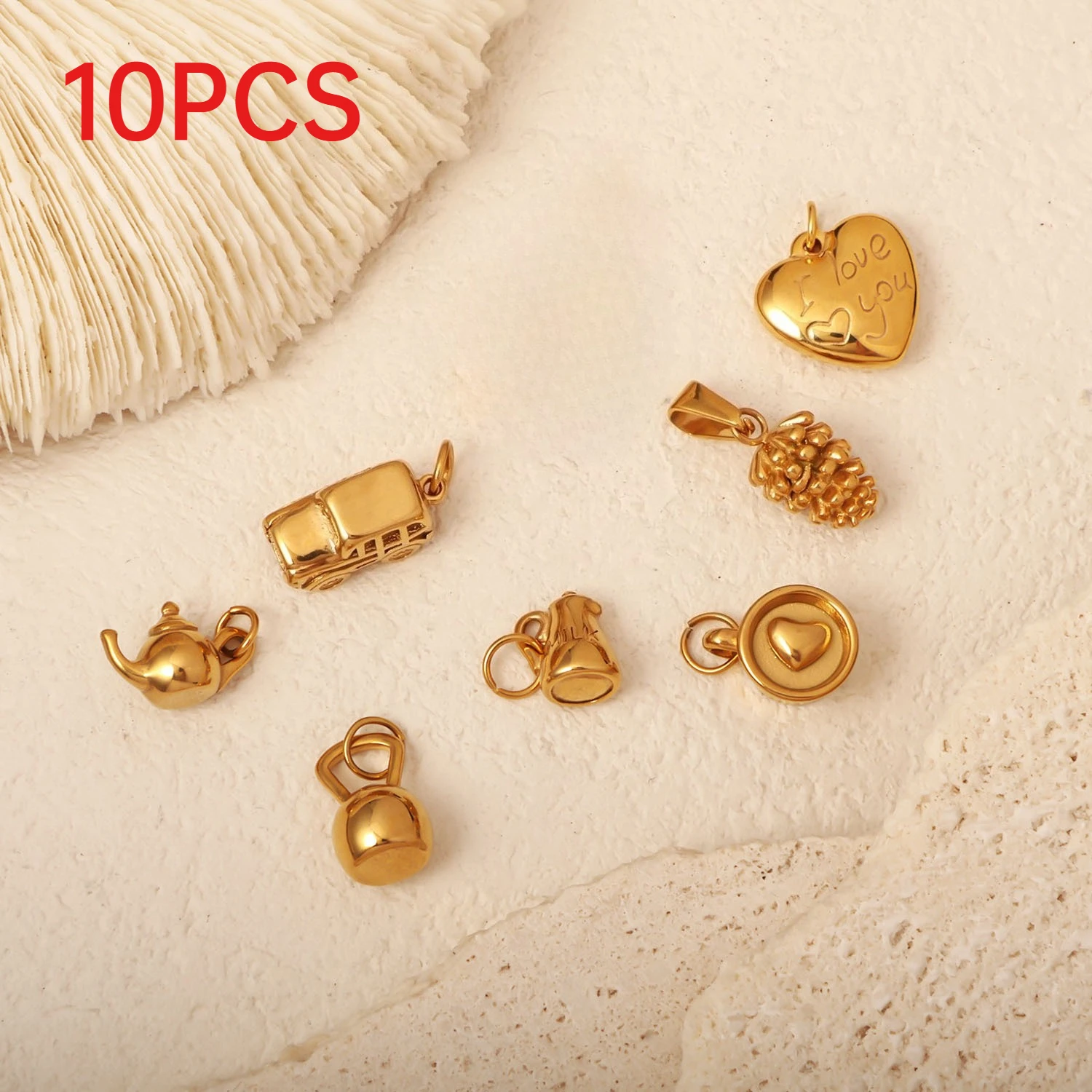 10Pcs Stainless Steel Teapot & Heart Charms DIY Jewelry Making Pendants
10Pcs Stainless Steel Teapot & Heart Charms DIY Jewelry Making Pendants