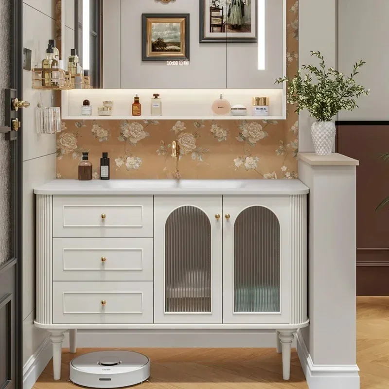 Natural Luxury Stone Ceramic Drop-in Sink French Rubber Wood Bathroom Cabinet Combination Bathroom Table Washbasin
Natural Luxury Stone Ceramic Drop-in Sink French Rubber Wood Bathroom Cabinet Combination Bathroom Table Washbasin