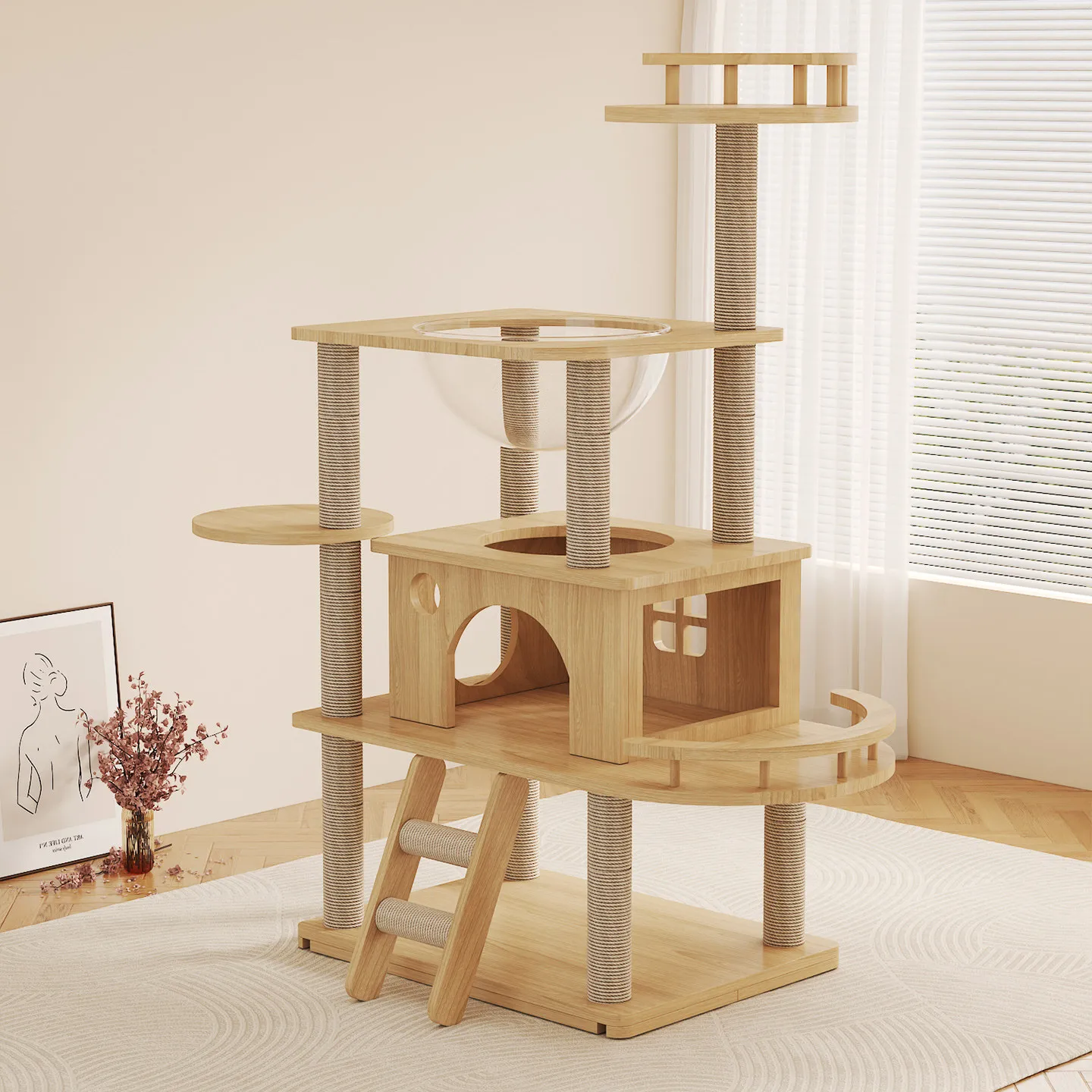 Indoor Climbing Cat Tower Modern Stairs Wooden Things Cat Tower Scratcher Goods Scratcher Mat Arranhador Para Gato Home Decor
Indoor Climbing Cat Tower Modern Stairs Wooden Things Cat Tower Scratcher Goods Scratcher Mat Arranhador Para Gato Home Decor