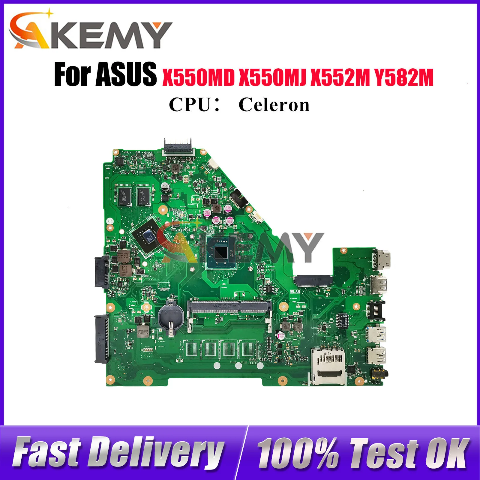 Материнская плата для ноутбука X550MJ для ASUS VivoBook Y582M X550MD X550M X550MJ X552M с процессором Celeron, 100% тестирование, ОК, быстрая доставка 
Материнская плата для ноутбука X550MJ для ASUS VivoBook Y582M X550MD X550M X550MJ X552M с процессором Celeron, 100% тестирование, ОК, быстрая доставка
