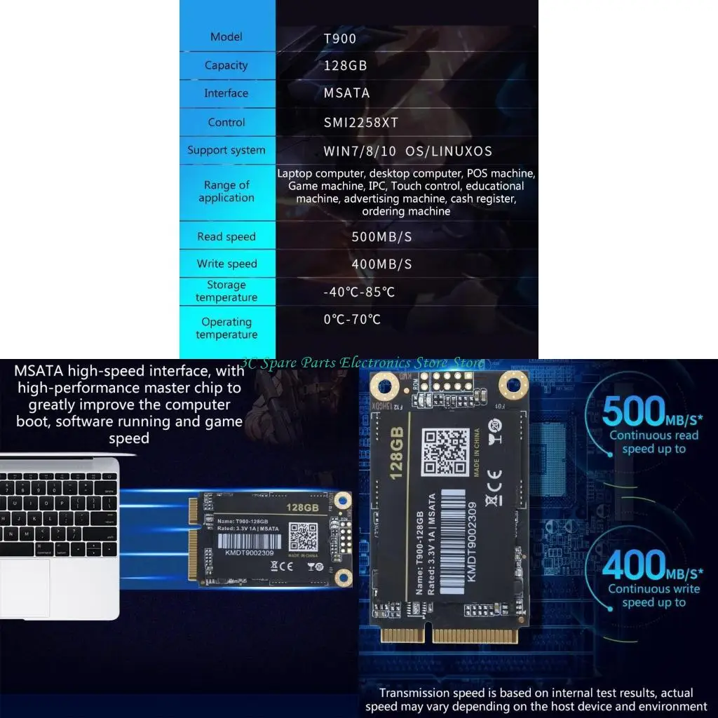 SZ 2x1''/ 3x5cm 128GB Drive SSD mSATA SSD Hard Drive for Laptop T900 Series
SZ 2x1''/ 3x5cm 128GB Drive SSD mSATA SSD Hard Drive for Laptop T900 Series