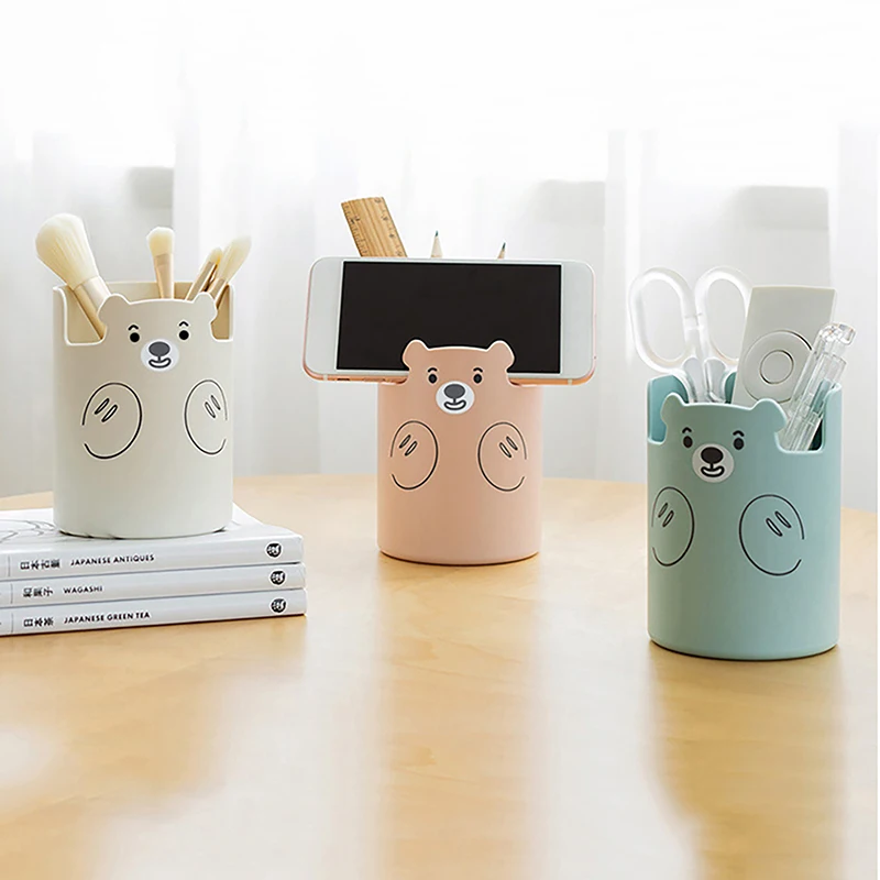 Cute Pen Holder Creative Mobile Phone Holder Lovely Cartoon Bear Stationery Pen Holder Multifunctional Student Desktop Supplies
Cute Pen Holder Creative Mobile Phone Holder Lovely Cartoon Bear Stationery Pen Holder Multifunctional Student Desktop Supplies