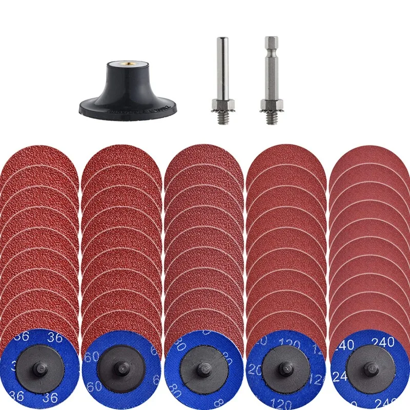 NYXCL Miroku 50Pcs Mixup 2 inch roll Lock Quick Change Discs Set, A/O Sanding Discs with 1/4" Holder, for Die Grinder Surface
NYXCL Miroku 50Pcs Mixup 2 inch roll Lock Quick Change Discs Set, A/O Sanding Discs with 1/4" Holder, for Die Grinder Surface