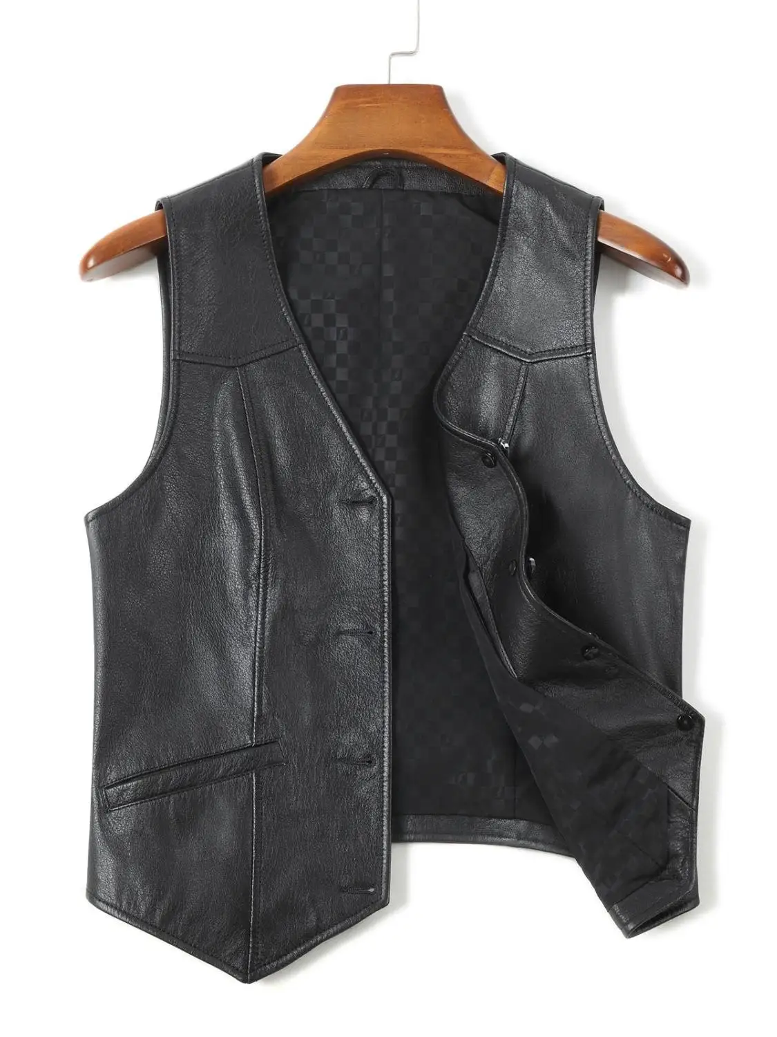 Genuine Leather Vest Men's Faion Urban Sle Winter Busin Casual ort Length V-Need Leather Jaet for Youth
Genuine Leather Vest Men's Faion Urban Sle Winter Busin Casual ort Length V-Need Leather Jaet for Youth