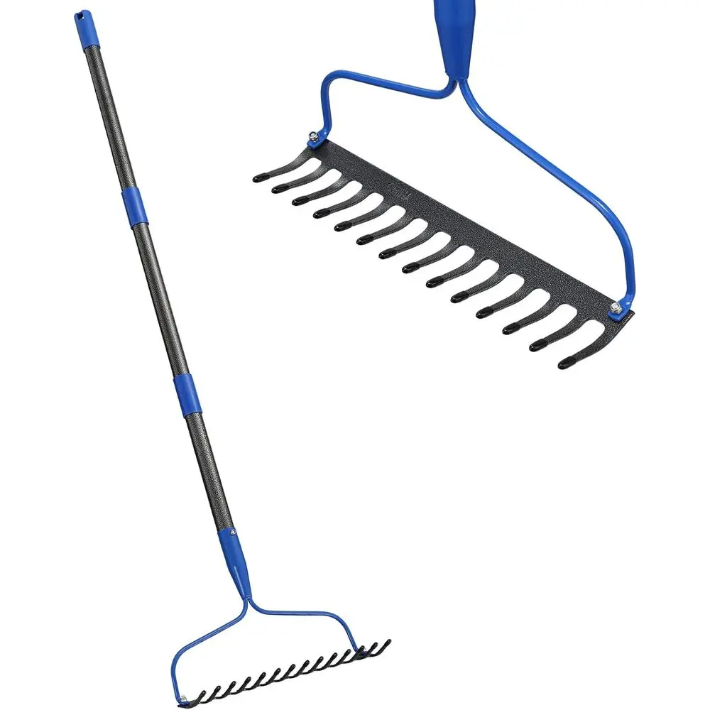 Rakes or Lawns Heavy Duty, Metal Garden Rake 5 T Length Adjustable Long Handle or Back Saving, 14 Tines or Quick Loosen Soil, Le
Rakes or Lawns Heavy Duty, Metal Garden Rake 5 T Length Adjustable Long Handle or Back Saving, 14 Tines or Quick Loosen Soil, Le