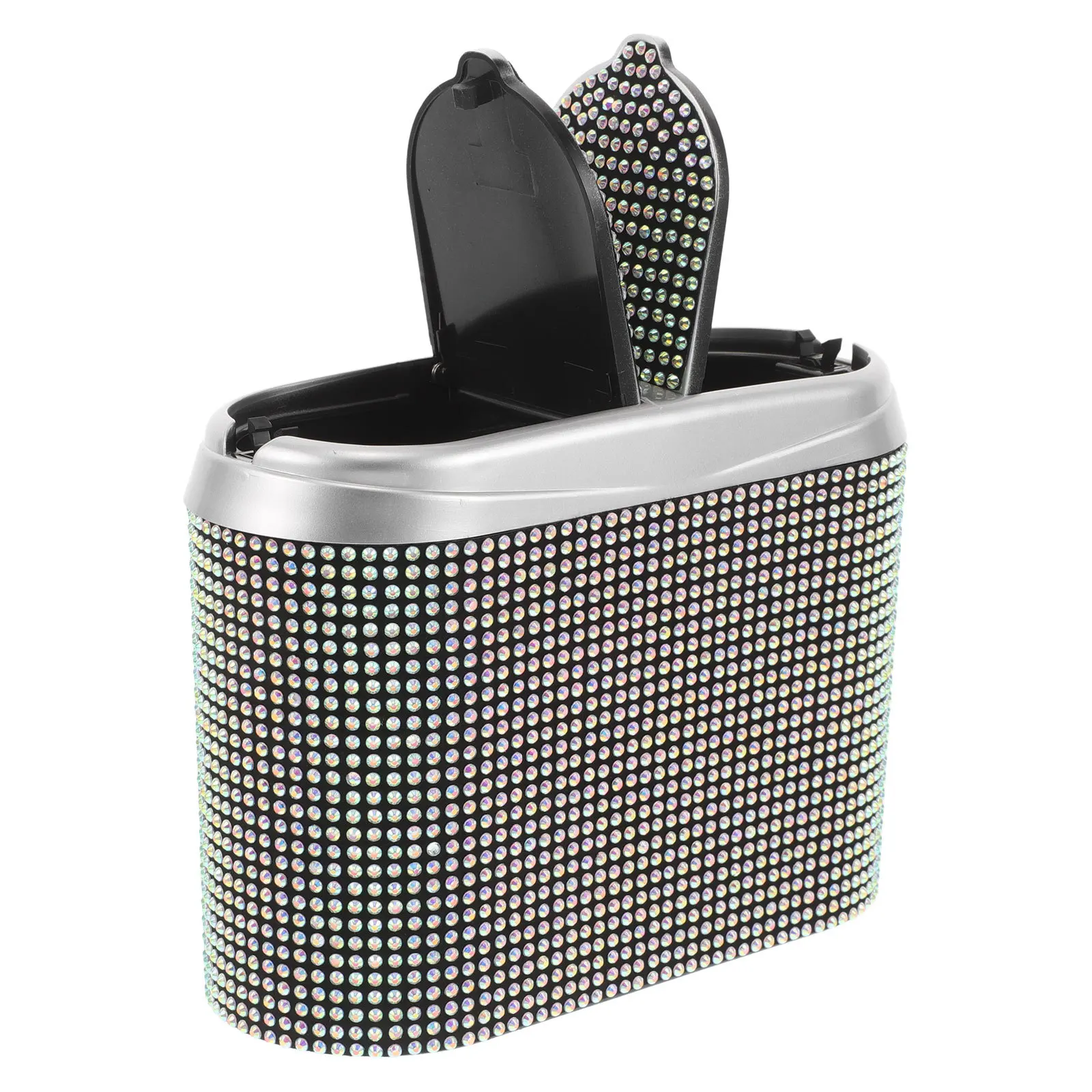 Bling Car Trash Can Rhinestone Hanging Dual Opening Sparkling Garbage Container Vehicle Storage Organizer
Bling Car Trash Can Rhinestone Hanging Dual Opening Sparkling Garbage Container Vehicle Storage Organizer