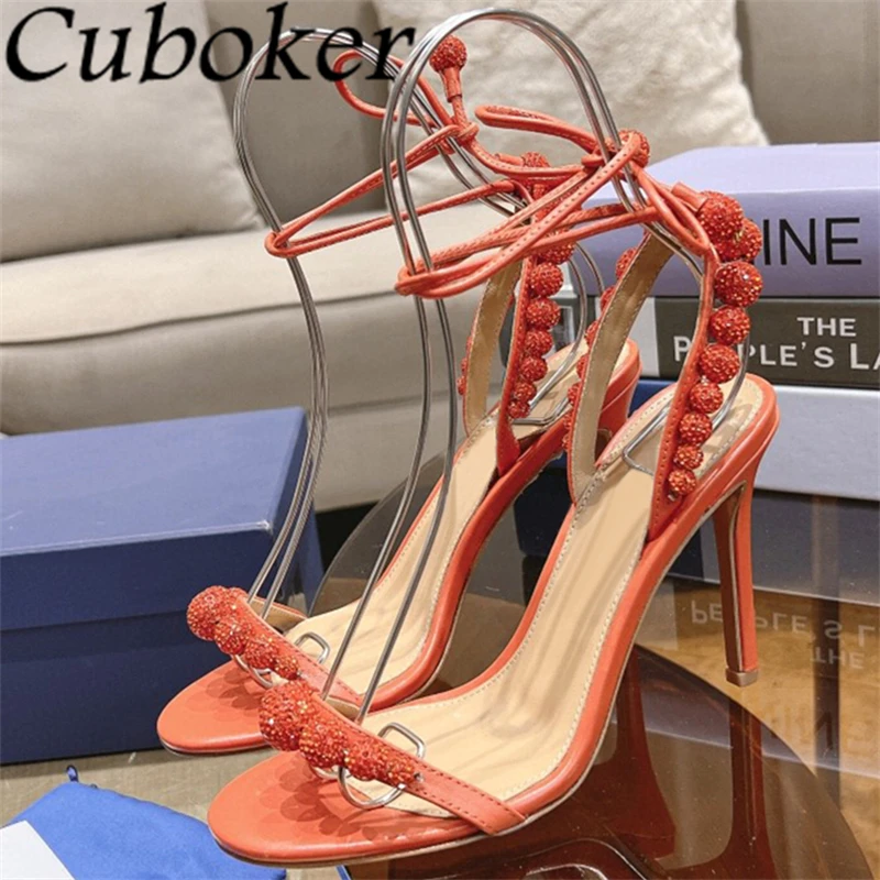 2024 Summer Fashion Crystal Ball Thin High Heel Sandals For Women Open Toe Ankle Strap Stilettos Sexy Party Wedding Bride Shoes
2024 Summer Fashion Crystal Ball Thin High Heel Sandals For Women Open Toe Ankle Strap Stilettos Sexy Party Wedding Bride Shoes