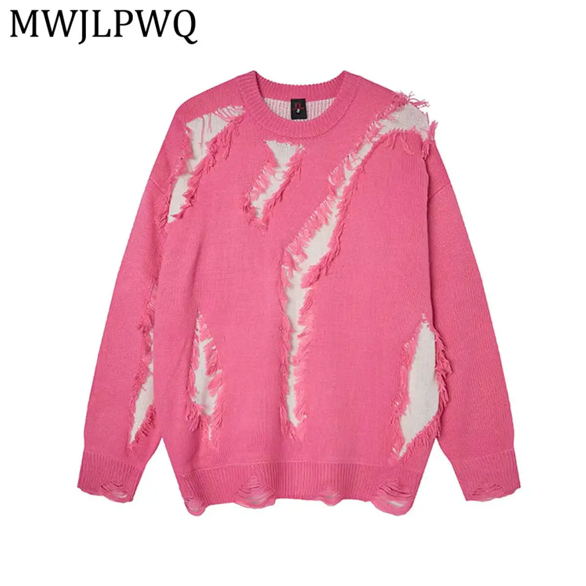 MWJLPWQ Crew Neck Oversized Destroy Knit Sweater Irregular Fringe Hollow Cut Layer Splice Frayed Loose Men Street Knit Top 16819
MWJLPWQ Crew Neck Oversized Destroy Knit Sweater Irregular Fringe Hollow Cut Layer Splice Frayed Loose Men Street Knit Top 16819