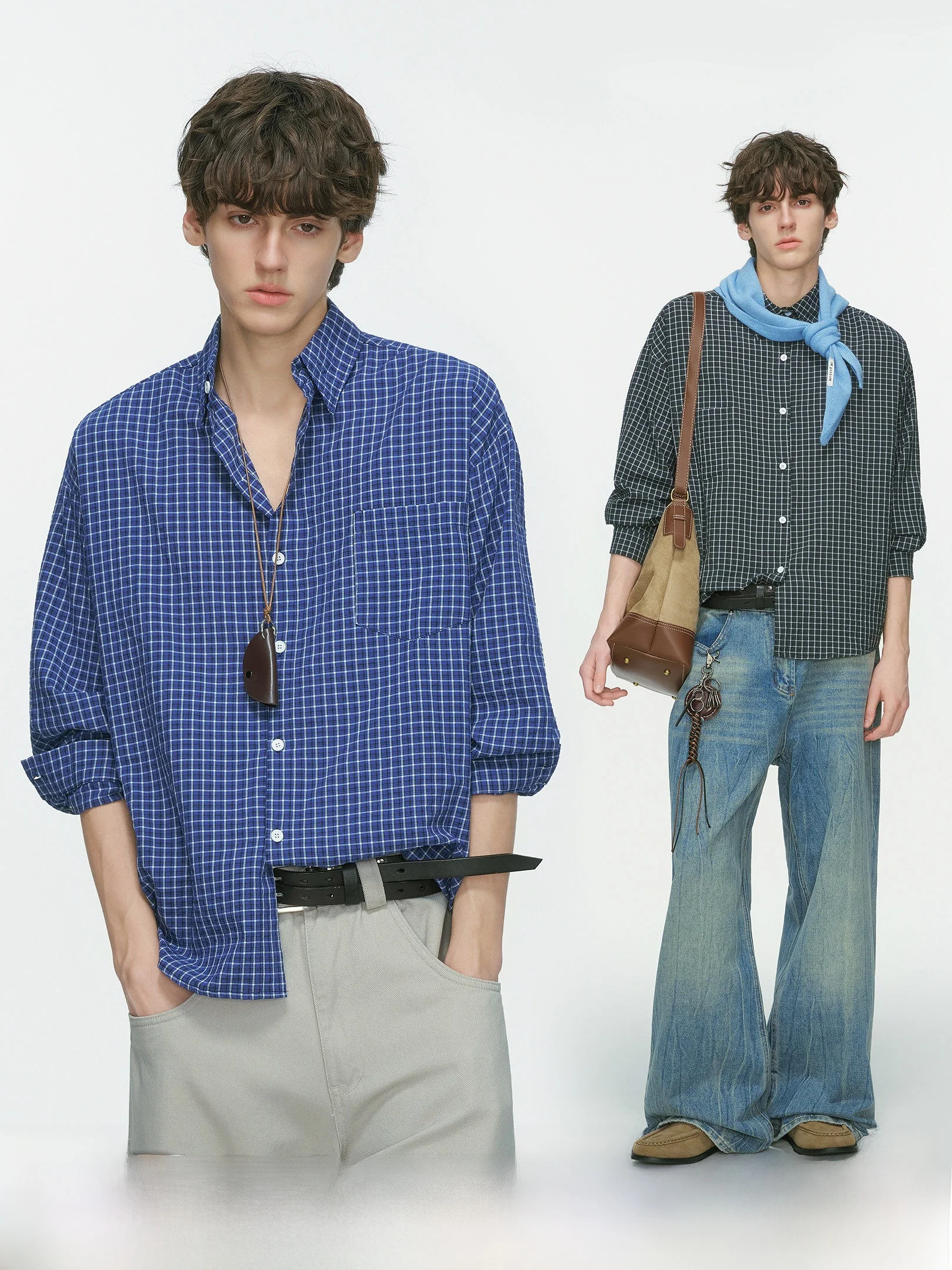 Dream Made American Style Men's Blue Plaid Long Sleeve Casual Shirt Thin Summer Cotton Polyester Blend Loose Fit Fashion
Dream Made American Style Men's Blue Plaid Long Sleeve Casual Shirt Thin Summer Cotton Polyester Blend Loose Fit Fashion