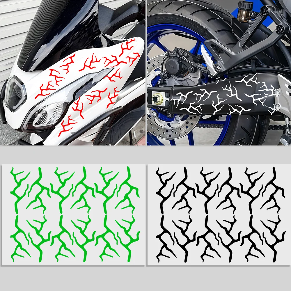12Pcs/Set Crack Lightning Motorcycle Stickers Waterproof Self-adhesive Vinyl Decals for Fuel Tank Side Body Helmet Scratch Cover
12Pcs/Set Crack Lightning Motorcycle Stickers Waterproof Self-adhesive Vinyl Decals for Fuel Tank Side Body Helmet Scratch Cover