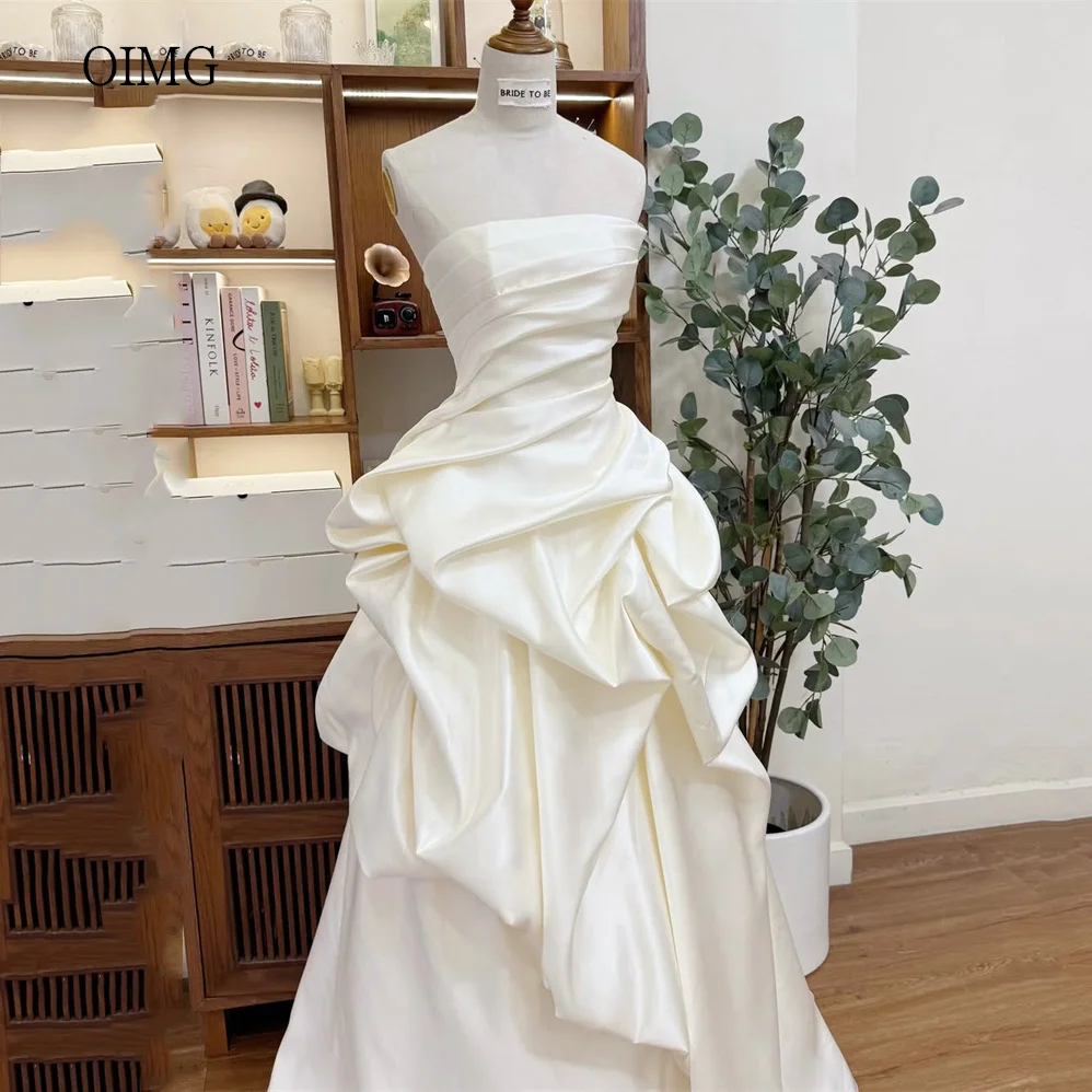 OIMG Ivory Strapless Ball Wedding Dress Backless Pleated Bride Dresses Floor Length Wedding Gown vestido de novia Customized
OIMG Ivory Strapless Ball Wedding Dress Backless Pleated Bride Dresses Floor Length Wedding Gown vestido de novia Customized