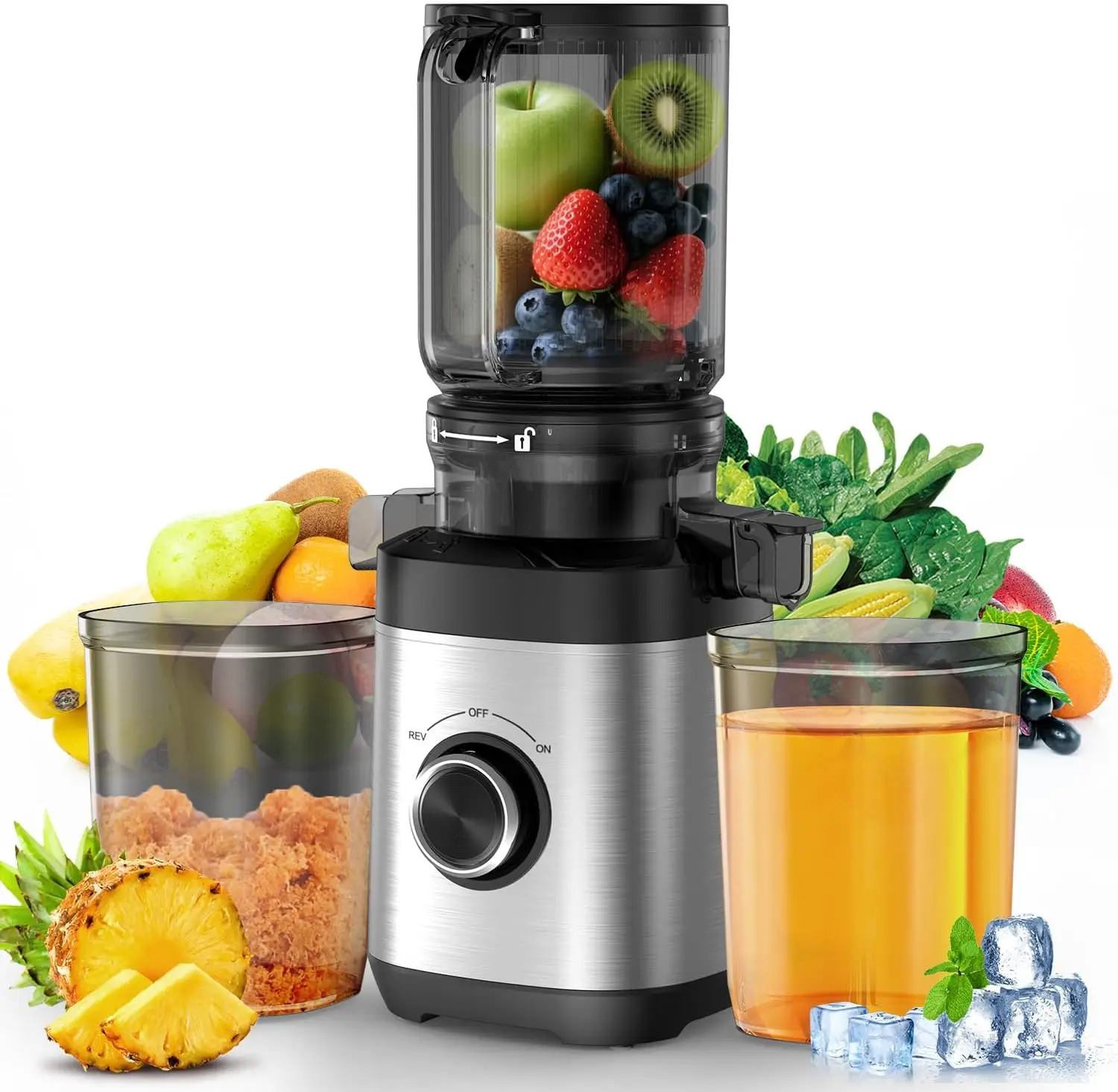 Juicer Machines, Cold Press Juicer Fit Whole Fruits and Vegetables, Slow Masticating Juicers with Wide Feed Chute, High Juice Yi
Juicer Machines, Cold Press Juicer Fit Whole Fruits and Vegetables, Slow Masticating Juicers with Wide Feed Chute, High Juice Yi