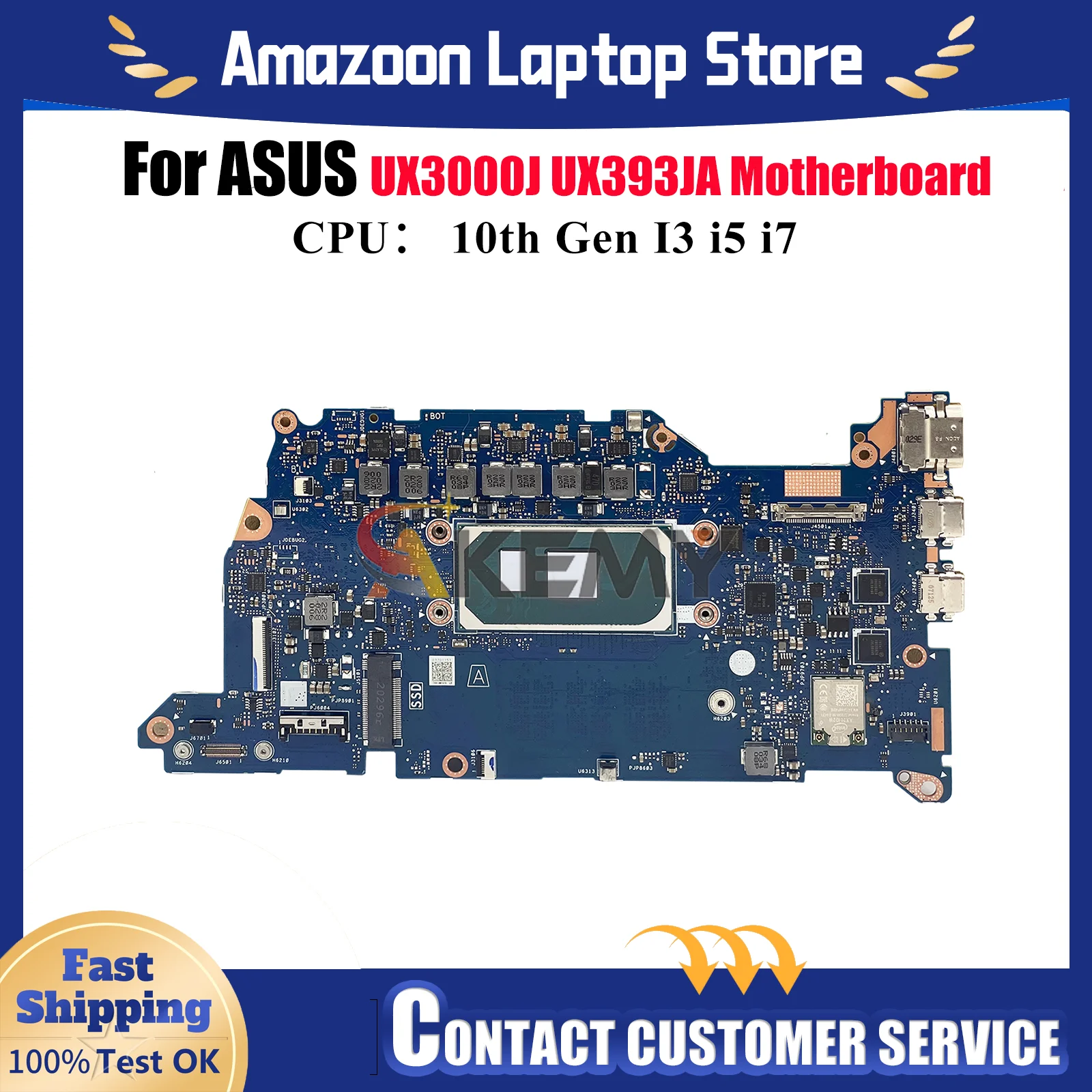 UX393JA Материнская плата для ноутбука ASUS ZenBook UX3000J UX393JA UX393J Материнская плата для ноутбука с 10-го поколения I3 i5 i7 100% тестирование OK stk
UX393JA Материнская плата для ноутбука ASUS ZenBook UX3000J UX393JA UX393J Материнская плата для ноутбука с 10-го поколения I3 i5 i7 100% тестирование OK stk