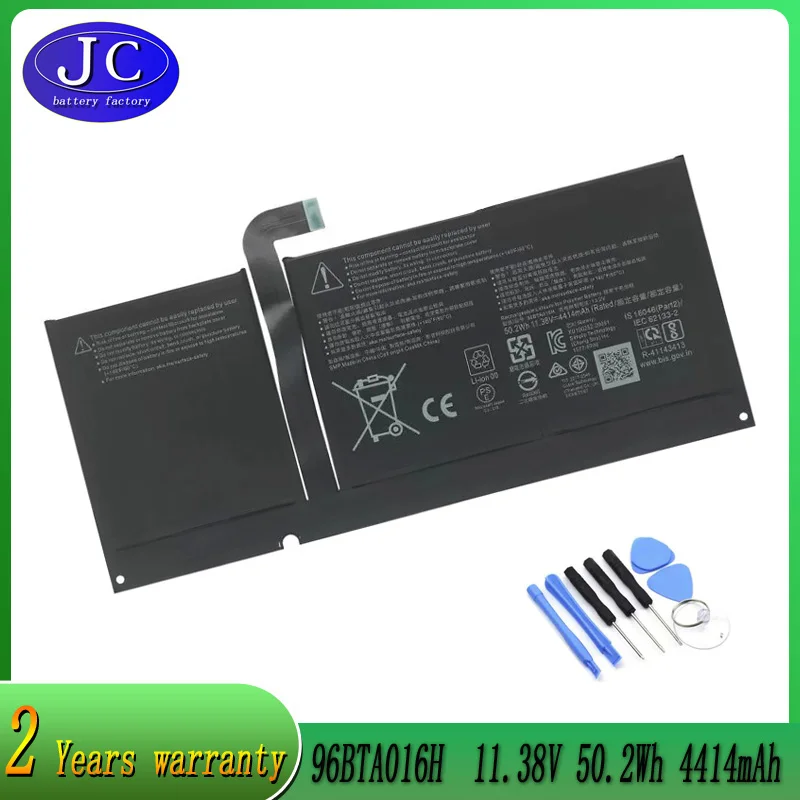 JCLJF Новый 96BTA016H DYNC01 Аккумулятор для ноутбука Microsoft Surface Pro 8 1982 1983 Series Tablet 96BTA015H 11,38 в 50,2 Втч
JCLJF Новый 96BTA016H DYNC01 Аккумулятор для ноутбука Microsoft Surface Pro 8 1982 1983 Series Tablet 96BTA015H 11,38 в 50,2 Втч