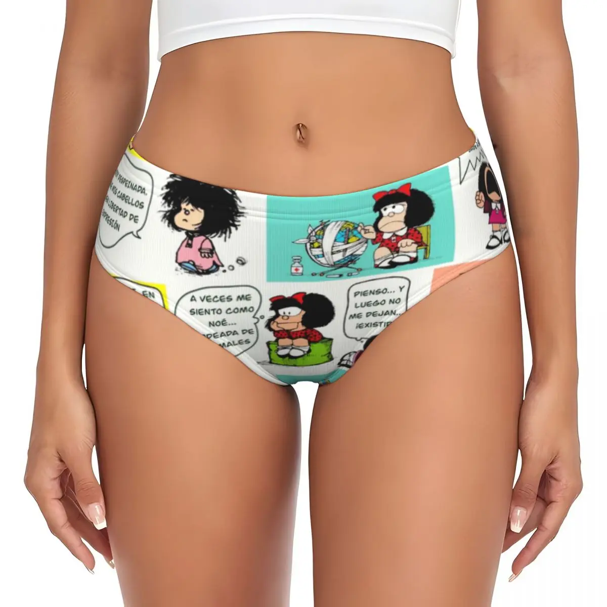 Женские короткие трусики Manga Quino Mafalda на заказ, женское эластичное нижнее белье Kawaii с героями мультфильмов, трусы
Женские короткие трусики Manga Quino Mafalda на заказ, женское эластичное нижнее белье Kawaii с героями мультфильмов, трусы