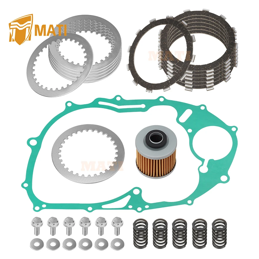 MMATI Clutch Friction Plates Spring Bolt & Gasket Kit for Yamaha XVS650 V Star Custom 1998-2016 XVS650A V Star Classic 1998-2010
MMATI Clutch Friction Plates Spring Bolt & Gasket Kit for Yamaha XVS650 V Star Custom 1998-2016 XVS650A V Star Classic 1998-2010