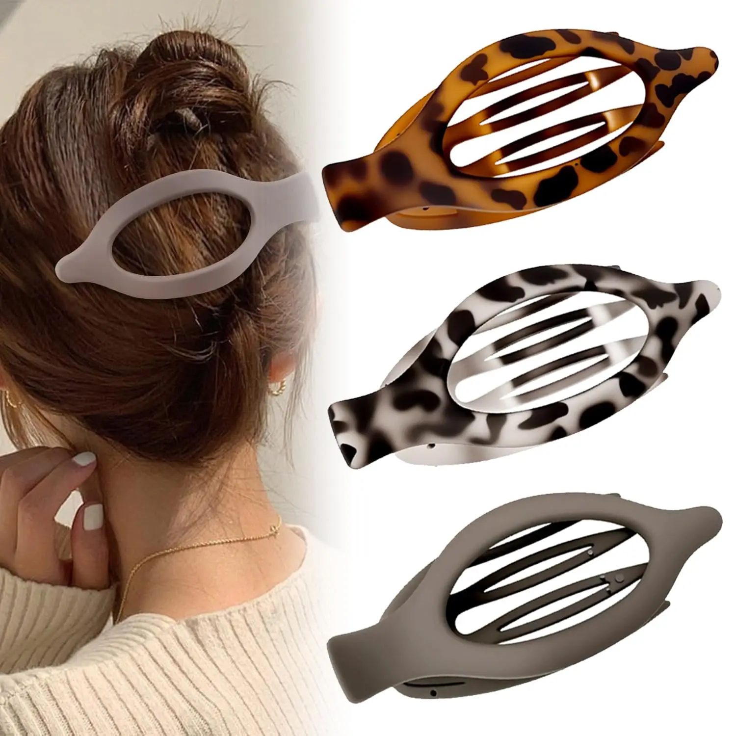 Flat Hair Clips for Women, Flat Claw Clips & Duckbill Hair Clips for Thick or Thin Hair, No-Slip Grip
Flat Hair Clips for Women, Flat Claw Clips & Duckbill Hair Clips for Thick or Thin Hair, No-Slip Grip