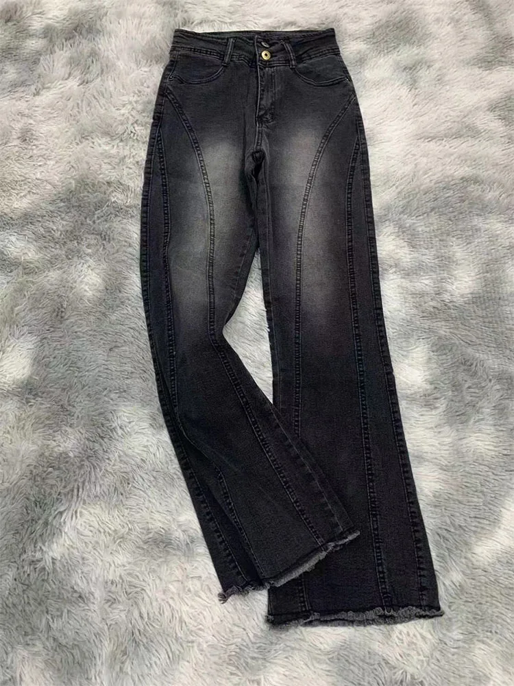 Fashion Black Denim Pants Women New Design Grunge High Waist Bell Bottoms Office Lady Jeans Raw Edge Streetwear Vintage Gothic
Fashion Black Denim Pants Women New Design Grunge High Waist Bell Bottoms Office Lady Jeans Raw Edge Streetwear Vintage Gothic